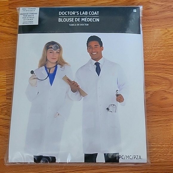 Lab Coat Costume NWT Doctor's Costume Standard Adult Size - Picture 1 of 2